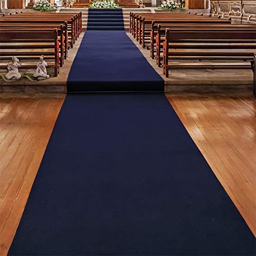 Floordirekt Gangläufer 100 x 3000 cm, Blau 621 - Hochzeitsläufer - Hochzeitsteppich - Premium Teppichläufer - Messeteppich - VIP Eventteppich - Schwer entflammbar von Floordirekt