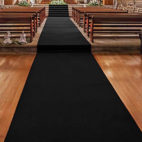 Floordirekt Gangläufer 200 x 1000 cm, Schwarz 980 - Hochzeitsläufer - Hochzeitsteppich - Premium Teppichläufer - Messeteppich - VIP Eventteppich - Schwer entflammbar von Floordirekt