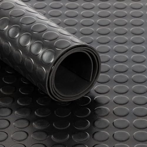 Floordirekt Gummimatte mit Rillen - Geruchsarme Bodenmatte - Gummiläufer 3mm dick, feingerippt in Schwarz und Grau (100 cm x 400 cm, Schwarz) von Floordirekt