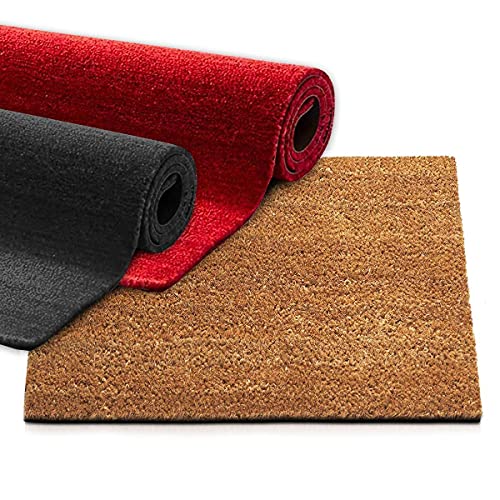 Floordirekt Kokosmatte Fußmatte - Eingangsmatte aus Kokos - Fußabstreifer Schmutzfangmatte - Abtreter für Haustür - Fussmatte in 3 Stärken & Farben - Fußabtreter (100 x 100 cm, Natur | Stärke: 24 mm) von Floordirekt