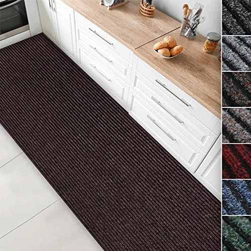 Floordirekt Küchenläufer Granada - Teppich-Läufer auf Maß für die Küche - Breite: 80 cm - Moderne & hochwertige Wohnteppiche (Braun, 80 x 300 cm) von Floordirekt