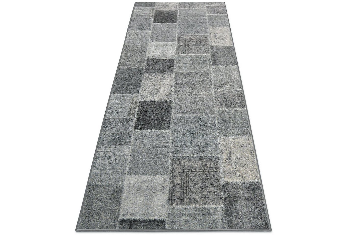 Floordirekt Läufer Monsano, Teppichläufer erhältlich in 2 Farben & vielen Größen, rechteckig, Höhe: 7 mm, Patchwork-Design von Floordirekt