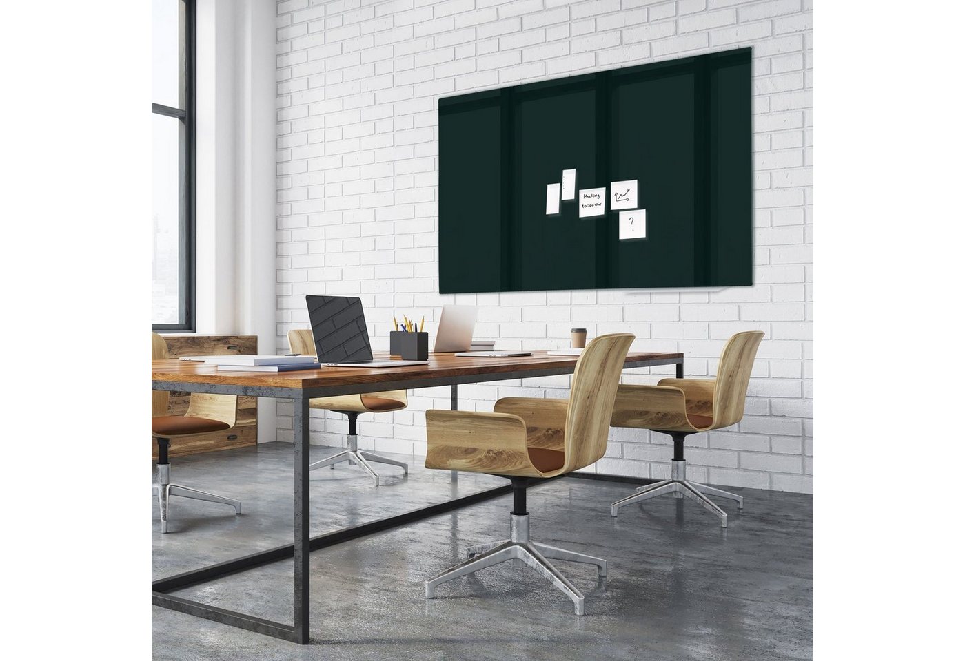 Floordirekt Magnettafel Magnetisches Glas-Whiteboard, 3 Größen, 2 Farben, Whiteboard von Floordirekt