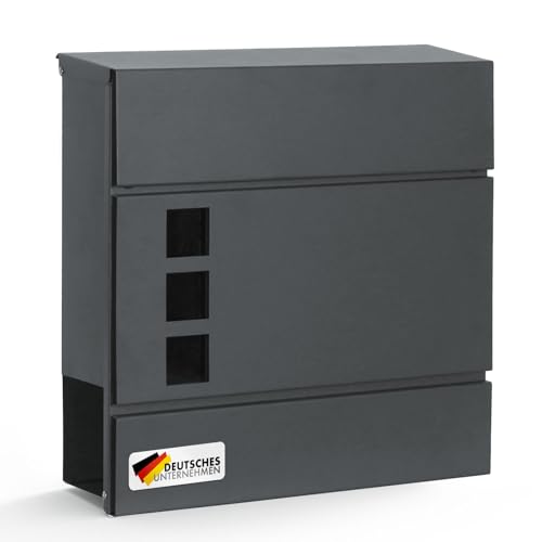 Floordirekt Moderner Briefkasten, mit Zeitungshalter, Deckel, abschließbar mit Sichtfenstern und Zeitungsfach, Jules Anthrazit Floordirekt Moderner Briefkasten, mit Zeitungshalter, Deckel, abschließbar mit Sichtfenstern und Zeitungsfach, Jules Anthrazit von Floordirekt