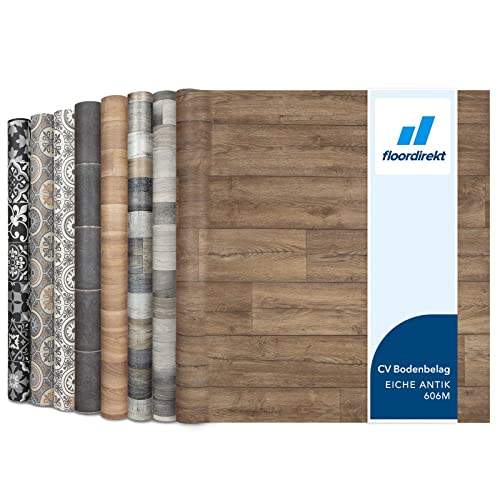 Floordirekt PVC Bodenbelag Meterware nach Maß Vinylboden, CV Linoleum für Küche & Balkon in Holzoptik, Fliesenoptik, Steinoptik - robust & pflegeleicht 200 x 400 cm | Atlantic | Eiche Antik 606m Floordirekt PVC Bodenbelag Meterware nach Maß Vinylboden, CV Linoleum für Küche & Balkon in Holzoptik, Fliesenoptik, Steinoptik - robust & pflegeleicht 200 x 400 cm | Atlantic | Eiche Antik 606m von Floordirekt