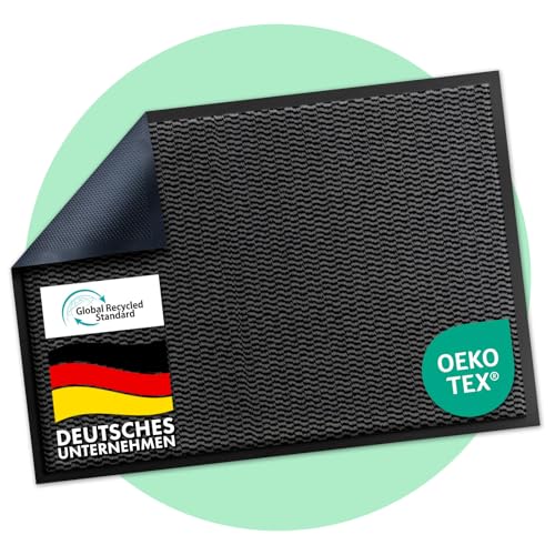 Floordirekt Premium Fußmatte für Eingangsbereich, 40x60cm Anthrazit, Schmutzfangmatte für Innen und Außen, rutschfest & waschbar, Sauberlaufmatte für Flur, Teppich für Haustür, Sky Novo Floordirekt Premium Fußmatte für Eingangsbereich, 40x60cm Anthrazit, Schmutzfangmatte für Innen und Außen, rutschfest & waschbar, Sauberlaufmatte für Flur, Teppich für Haustür, Sky Novo von Floordirekt