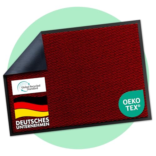 Floordirekt Premium Fußmatte für Eingangsbereich, 90x120cm Rot, Schmutzfangmatte für Innen und Außen, rutschfest & waschbar, Sauberlaufmatte für Flur, Teppich für Haustür, Sky Novo Floordirekt Premium Fußmatte für Eingangsbereich, 90x120cm Rot, Schmutzfangmatte für Innen und Außen, rutschfest & waschbar, Sauberlaufmatte für Flur, Teppich für Haustür, Sky Novo von Floordirekt