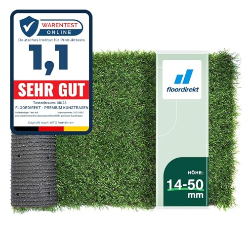 Floordirekt Premium Kunstrasen - Rasenteppich - Rollrasen - Kunststoffrasen - Garten-Rasen - Rasen für Balkon, Terrasse & Garten (Lemon (Höhe: 50mm) 100x400 cm von Floordirekt