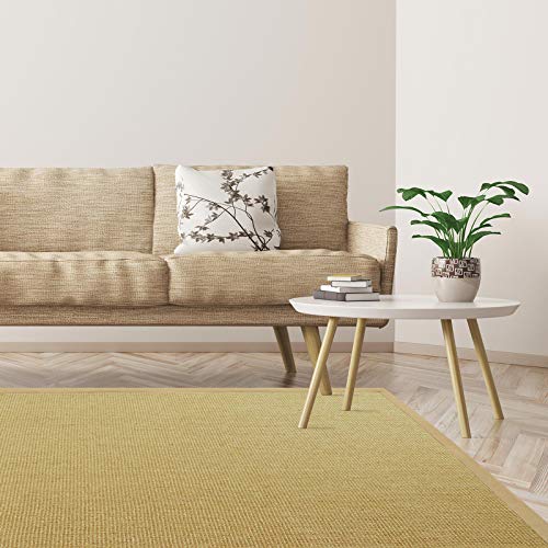 Floordirekt Premium Sisal-Teppich Amazonas | Natur | Mit verschiedenfarbigen Bordüren | 9 Größen | Wohnzimmerteppich, Naturfaserteppich (Natur, 120 x 180 cm) von Floordirekt
