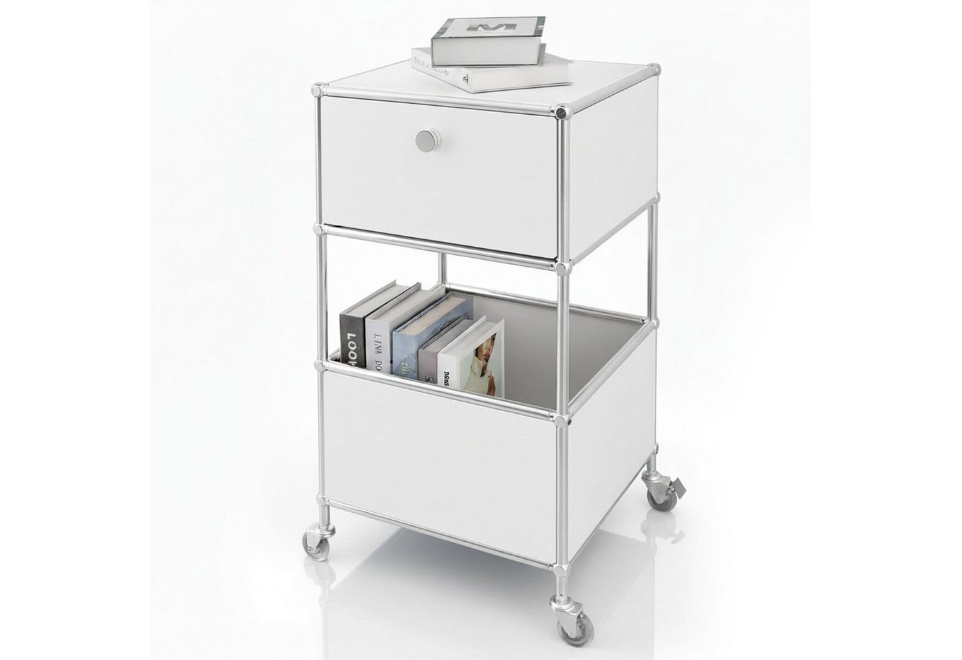 Floordirekt Rollcontainer Concept Epure Rollcontainer MK-145 – Metallregal-Rollwagen 40x40x69 cm, 3-stöckig mit Schublade, mobiles Aufbewahrungsregal für Küche & Büro Floordirekt Rollcontainer Concept Epure Rollcontainer MK-145 – Metallregal-Rollwagen 40x40x69 cm, 3-stöckig mit Schublade, mobiles Aufbewahrungsregal für Küche & Büro von Floordirekt