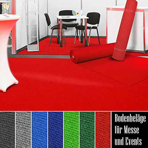 Floordirekt Roter Teppich 100 x 800 cm - VIP Läufer Event Teppich Premierenteppich Empfangsteppich Messeteppich Hochzeitsteppich - Wunschmaß von Floordirekt