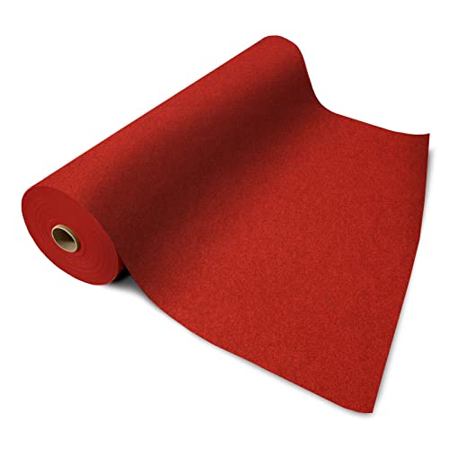 Floordirekt Roter Teppich meliert 100 x 500 cm - VIP Läufer Event Teppich Premierenteppich Empfangsteppich Messeteppich Hochzeitsteppich - Wunschmaß von Floordirekt