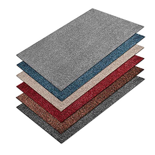 Floordirekt Sauberlaufmatte Karat | Schmutzfangmatte | Eingangsmatte aus natürlicher Baumwolle | Rutschfester Rücken aus Vinyl | Viele Farben & Größen (100 x 100 cm, Blau) von Floordirekt