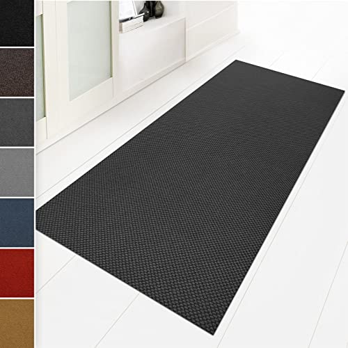 Floordirekt Schmutzfangmatte 100 x 350 cm Anthrazit, ideal auch als Schmutzfangteppich nach Maß, Teppich Flur Läufer, Küchenteppich - waschbar rutschfest, Sauberlaufmatte, Meterware (Hong Kong) von Floordirekt