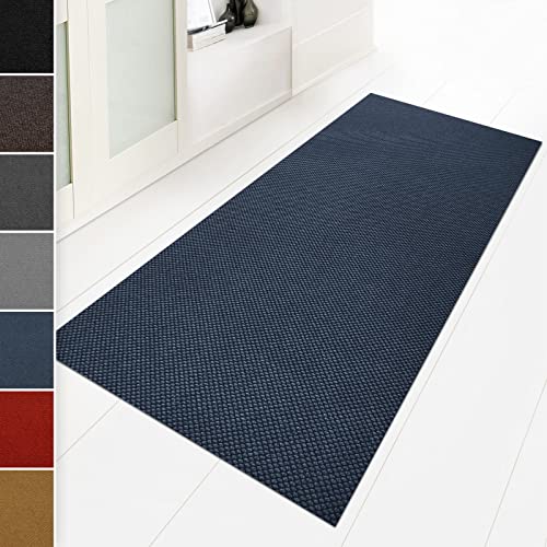 Floordirekt Schmutzfangmatte 100 x 400 cm Blau, ideal auch als Schmutzfangteppich nach Maß, Teppich Flur Läufer, Küchenteppich - waschbar rutschfest, Sauberlaufmatte, Meterware (Hong Kong) von Floordirekt