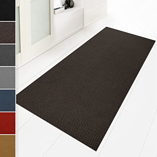 Floordirekt Schmutzfangmatte 120 x 200 cm Braun, ideal auch als Schmutzfangteppich nach Maß, Teppich Flur Läufer, Küchenteppich - waschbar rutschfest, Sauberlaufmatte, Meterware (Hong Kong) von Floordirekt