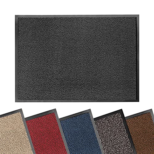 Floordirekt Schmutzfangmatte Sky - Fussmatte in vielen Größen & Farben - Türmatte für innen & außen - Sauberlaufmatte Fußabtreter für Flur Eingang Eingangsbereich (120 x 180 cm, Anthrazit) von Floordirekt