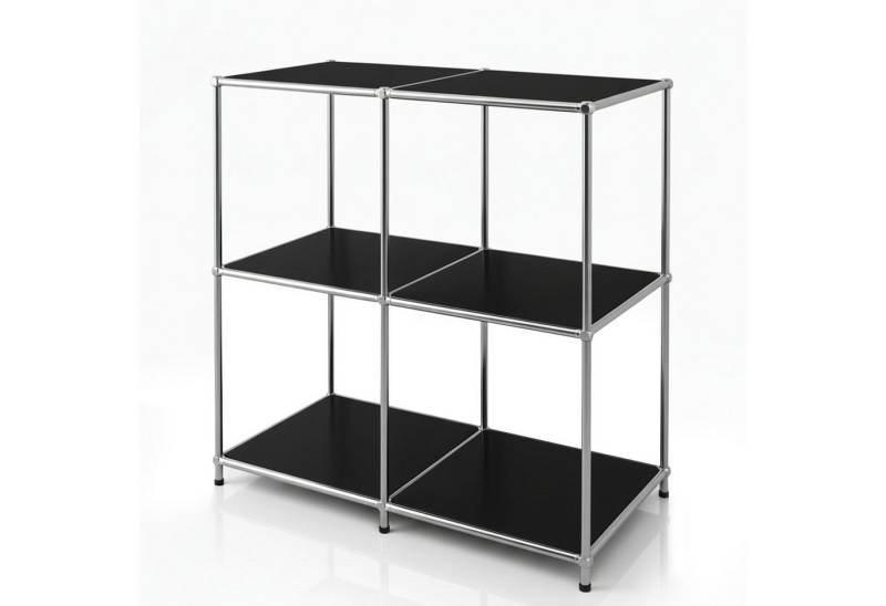 Floordirekt Sideboard Concept Epure MK-027 Metallregal, B78 × T40 × H82 cm, diverse Farben (modular, kratzfeste Pulverbeschichtung), offenes Ablageregal mit verchromtem Metallgestell, Design Regal von Floordirekt