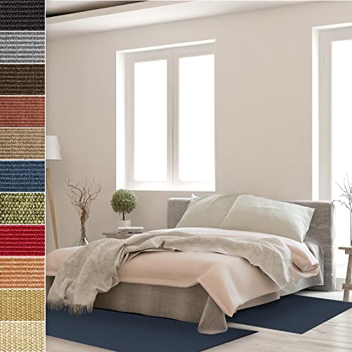 Floordirekt Sisal-Bettumrandung Sylt - Bettvorleger Teppichläufer - 3-teiliges Läufer-Set in 3 Größen (B: 67 cm | L: 1 x 250 cm + 2 x 140 cm, Blau) von Floordirekt