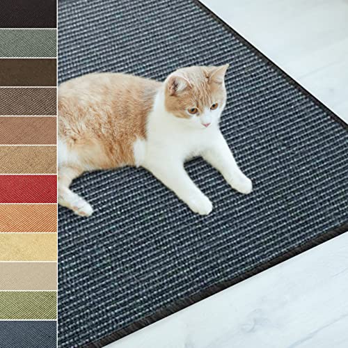Floordirekt Sisal Fußmatte Teppich Vorleger Kratzteppich Katzenmöbel Kratzmatte Sisalmatte, widerstandsfähig & in vielen Farben und Größen erhältlich (100 x 200 cm, Blau) von Floordirekt