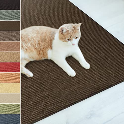 Floordirekt Sisal Fußmatte Teppich Vorleger Kratzteppich Katzenmöbel Kratzmatte Sisalmatte, widerstandsfähig & in vielen Farben und Größen erhältlich (140 x 200 cm, Dunkelbraun) von Floordirekt