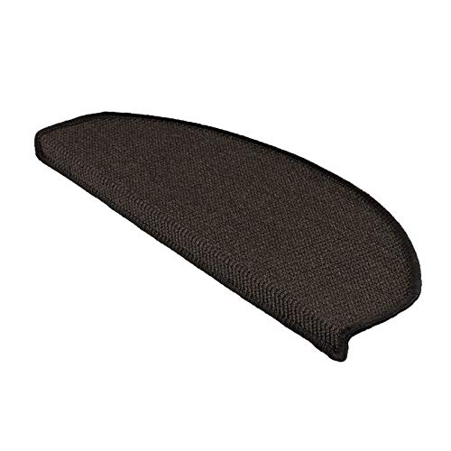 Floordirekt Sisal Stufenmatten innen 1 Stück schwarz halbrund, Treppenstufen Matten für Holztreppen, antirutsch Treppenteppich Selbsklebennd und Allergikerfreundlich (65 x 23.5 cm) von Floordirekt