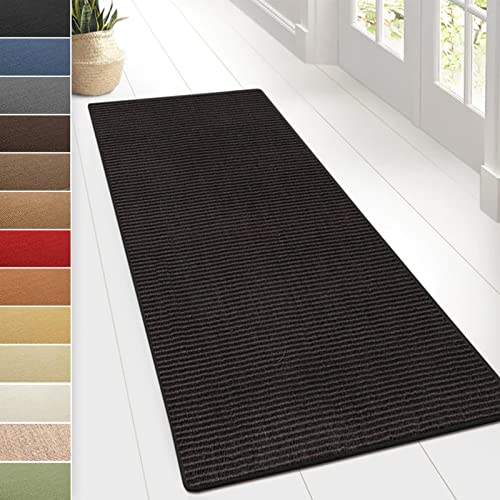 Floordirekt Sisal-Teppich Sylt | Wohnteppich oder Läufer | Hochwertiges Qualitätsprodukt | Erhältlich in vielen Farben & Größen | Langlebig & strapazierfähig (100 x 500 cm, Schwarz) von Floordirekt