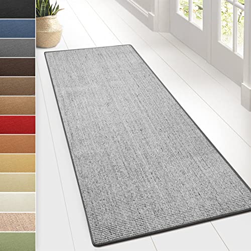 Floordirekt Sisal-Teppich Sylt | Wohnteppich oder Läufer | Hochwertiges Qualitätsprodukt | Erhältlich in vielen Farben & Größen | Langlebig & strapazierfähig (66 x 300 cm, Grau) von Floordirekt