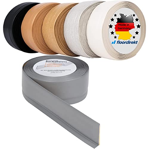 Floordirekt Sockelleiste Selbstklebende Rückseite - 50 x 15 mm - Küchenleiste, Knickleiste individuell zuschneidbar - Weichsockelleiste aus PVC (Länge: 15 Meter, Buche-Hell, Oslo) von Floordirekt