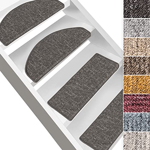 Floordirekt Stufenmatte Alto - Treppenschutz mit Winkelschiene und Klebestreifen - Rechteckig oder rechteckig - Made in Germany - Treppen-Teppich (Rechteckig, Anthrazit) von Floordirekt