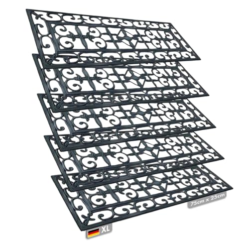 Floordirekt - Stufenmatte aus Gummi 5er Set - Selbstklebend - wetterfeste & Rutschhemmende Treppenstufen Matten - Gummistufenmatte für Außen - Antirutschmatten -15 Modelle (Colombo) 25 x 75 cm von Floordirekt
