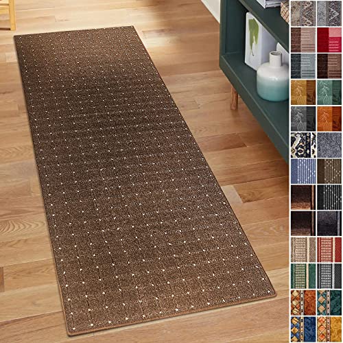 Floordirekt Teppich Läufer für Küche, Flur & Wohnraum - Teppichläufer 67 cm breite Meterware - Flurteppich - Küchenläufer - Wohnzimmer (67 x 400 cm, Rapido Braun) von Floordirekt