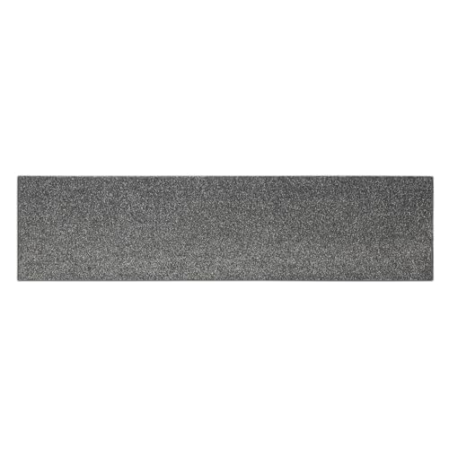 Floordirekt Teppichdielen | 4er Pack | Teppichfliesen 25x100 cm - selbstliegend & robust, antistatisch - Fliesen Teppichboden Auslegware Teppich Fußbodenbelag (100 x 25 cm, Silber) Walnut von Floordirekt