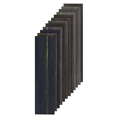 Floordirekt Teppichdielen - Teppichfliesen 25x100 cm - selbstliegend & robust, antistatisch - Fliesen Teppichboden Auslegware Teppich Fußbodenbelag für Haus & Büro (Aberdeen, Hellgrau 82022) von Floordirekt