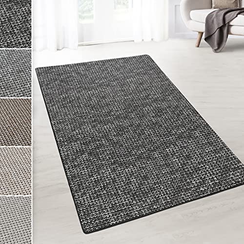 Floordirekt Teppichläufer Grandeur - Teppich Läufer Meterware für Wohnzimmer, Flur, Büro, Schlafzimmer - gekettelt (Anthrazit, 200x200cm) von Floordirekt