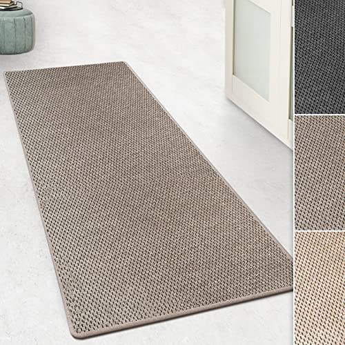 Floordirekt Teppichläufer Kalkutta - Sisaloptik - Tiger-Eye-Design - Teppich Läufer Wohnteppich Flurläufer Küchenläufer (Taupe, 100 x 350 cm) von Floordirekt