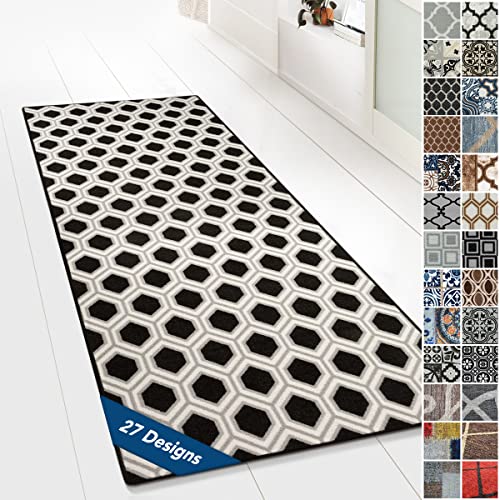 Floordirekt Teppichläufer mit Muster - maßgefertigter Feinschlingen Teppich Läufer für Küche, Flur & Wohnraum - Ornament Vintage Orient Gitter (80 x 1000 cm, Bangor) von Floordirekt
