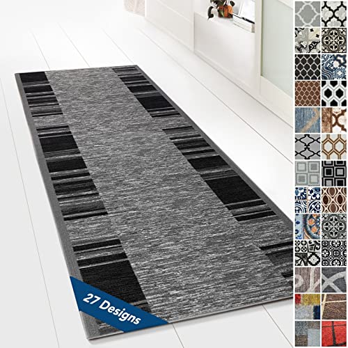 Floordirekt Teppichläufer mit Muster - maßgefertigter Feinschlingen Teppich Läufer für Küche, Flur & Wohnraum - Ornament Vintage Orient Gitter (80 x 200 cm, Navona) von Floordirekt