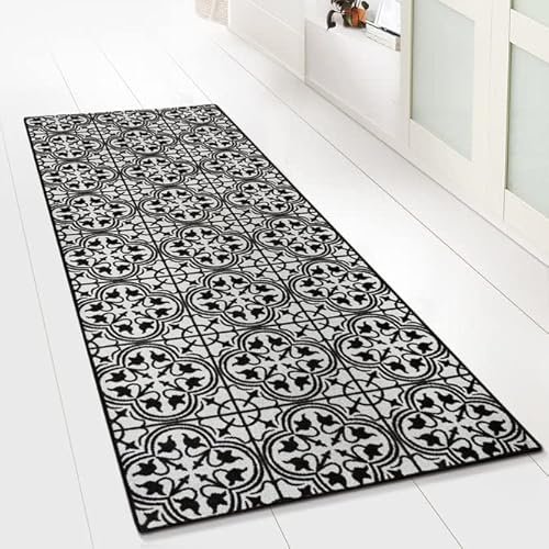 Floordirekt Teppichläufer mit Muster - maßgefertigter Feinschlingen Teppich Läufer für Küche, Flur & Wohnraum - Ornament Vintage Orient Gitter (80 x 200 cm, Wexford) von Floordirekt