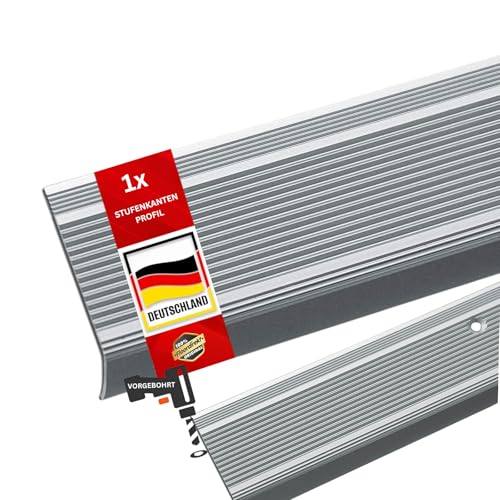 Floordirekt Treppenkantenprofil in L-Form aus Aluminium 1 Stück. 134x3x2 cm | Vorgebohrt | Silber | für Parkett und Laminat | Inkl. Montagematerial | Stufenkantenprofil in 3 Längen & 4 Farben Integral Floordirekt Treppenkantenprofil in L-Form aus Aluminium 1 Stück. 134x3x2 cm | Vorgebohrt | Silber | für Parkett und Laminat | Inkl. Montagematerial | Stufenkantenprofil in 3 Längen & 4 Farben Integral von Floordirekt