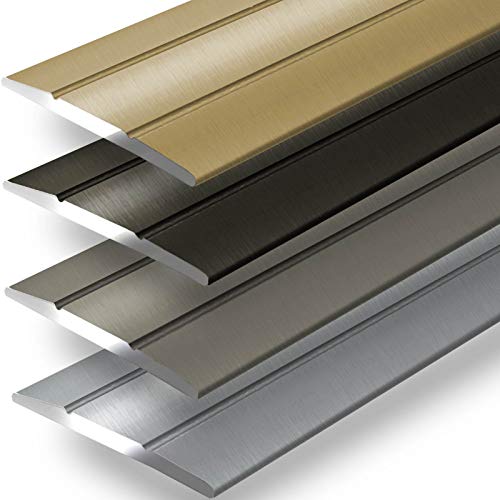 Floordirekt Übergangsprofil Firm 1 Stück Selbsklebende Übergangsschiene | Abdeckleiste für Parkett, Laminat, PVC, Kork | C-Form | Bodenleiste aus Aluminium | (Breite: 36 mm | Länge: 100 cm, Gold) von Floordirekt