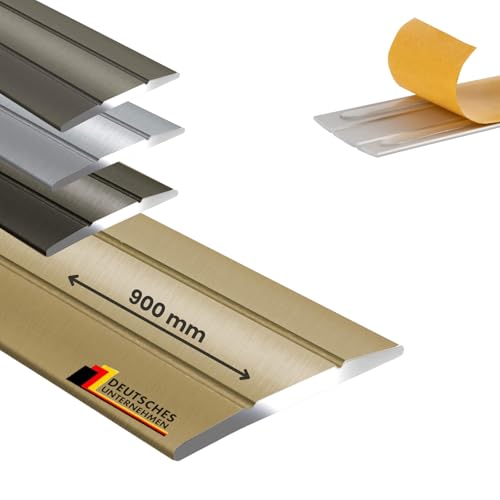 Floordirekt Übergangsprofil Firm 1 Stück Selbsklebende Übergangsschiene | Abdeckleiste für Parkett, Laminat, PVC, Kork | C-Form | Bodenleiste aus Aluminium | (Breite: 36 mm | Länge: 100 cm, Gold) von Floordirekt