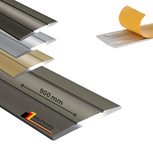 Floordirekt Übergangsprofil Firm 1 Stück Selbsklebendee Übergangsschiene | Abdeckleiste für Parkett, Laminat, PVC, Kork | C-Form | Bodenleiste aus Aluminium | (Breite: 36 mm | Länge: 90 cm, Bronze) von Floordirekt