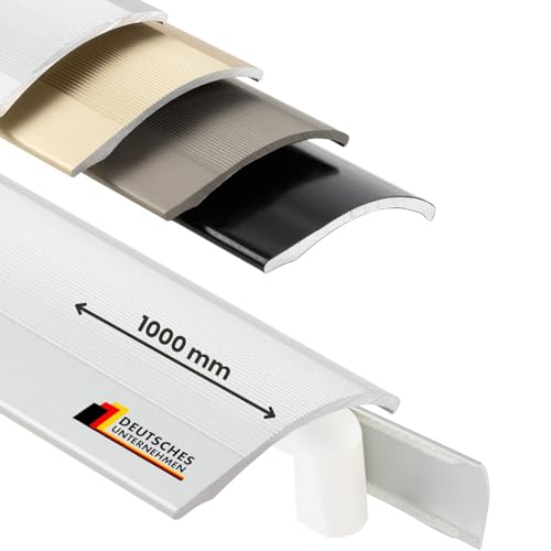 Floordirekt Übergangsprofil selbstklebend | Übergangsleiste Höhenausgleich bis 11 mm aus Aluminium | Anpassungsprofil 38 mm x 100 cm Höhenausgleichsprofil | einfache Montage (1 Stück Silber) von Floordirekt