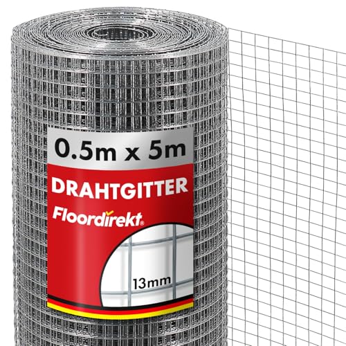 Floordirekt Volierendraht Drahtgitter feinmaschig 50cm hoch x 5m lang Hochbeet 4-Eck Drahtgeflecht, Nagergitter, Vogeldraht, Volierengitter, Gitterdraht, Drahtzaun verzinkt Maschen-Weite 13x13mm Floordirekt Volierendraht Drahtgitter feinmaschig 50cm hoch x 5m lang Hochbeet 4-Eck Drahtgeflecht, Nagergitter, Vogeldraht, Volierengitter, Gitterdraht, Drahtzaun verzinkt Maschen-Weite 13x13mm von Floordirekt