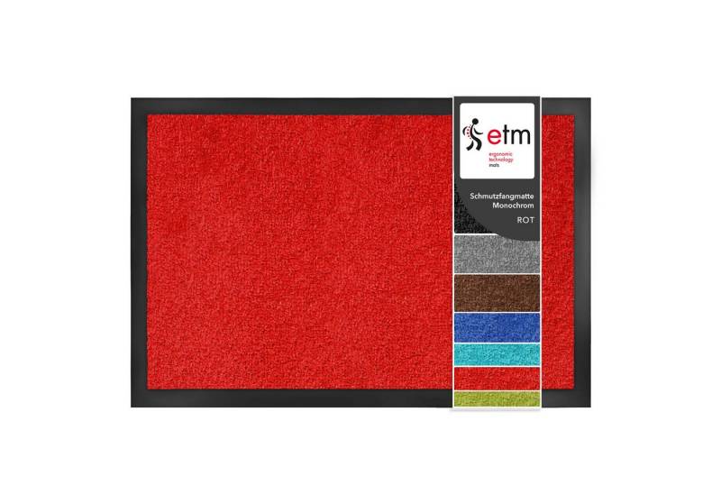 Floordirekt Fußmatte Monochrom, Rutschfeste Schmutzfangmatte Indoor, 30°C Maschinenwaschbar, Rechteckig, Höhe: 7 mm, Geeignet für Trockner & Fußbodenheizungen, UV-Beständig, Antistatisch von Floordirekt
