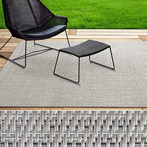 Indoor- & Outdoor-Teppich | Bodenbelag für Flur, Küche, Bad, Terrasse, Balkon | 4 Farben | viele Größen (Hellgrau, 180x100 cm) von Floordirekt