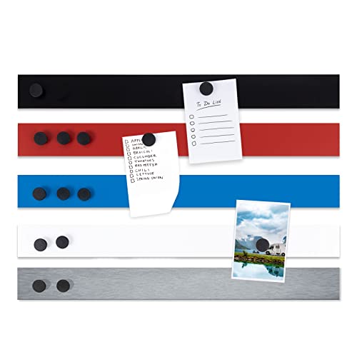 Magnetleisten im 4er Set | inkl.Magneten | Magnetleisten für Fotos, Dokumente, Notizen | selbstklebend, 50 cm oder 100 cm Länge | 5 Farben (50 cm Länge, Schwarz) von Floordirekt