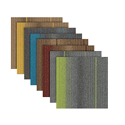Nylon Teppichfliesen 50x50 cm - Sheffield - selbstliegend & rutschhemmend - Fliesen Teppichboden Auslegware Fußbodenbelag - in 4 Farbsets erhältlich & kreativ kombinierbar (Gelb 133f15) von Floordirekt