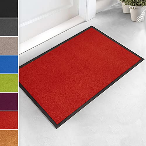 Schmutzfangmatte Joy | Use & Wash | Perfekter Schutz vor Schmutz und Feuchtigkeit | 7 kräftige Farben (43 x 60 cm, Rot) von Floordirekt